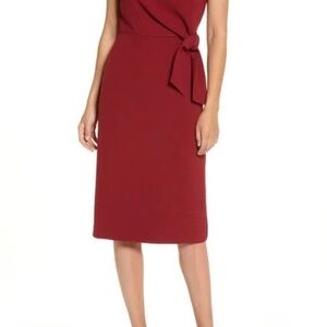 Tahari ASL Burgundy Midi Dress